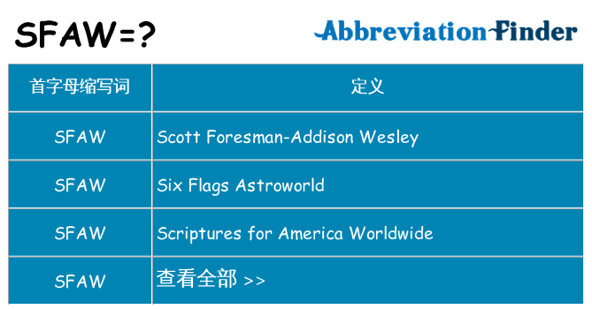 sfaw 代表什么