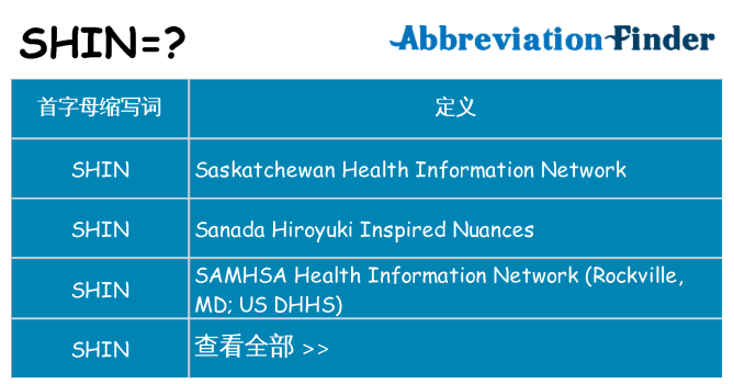 shin 代表什么
