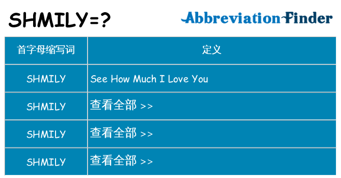 shmily 代表什么
