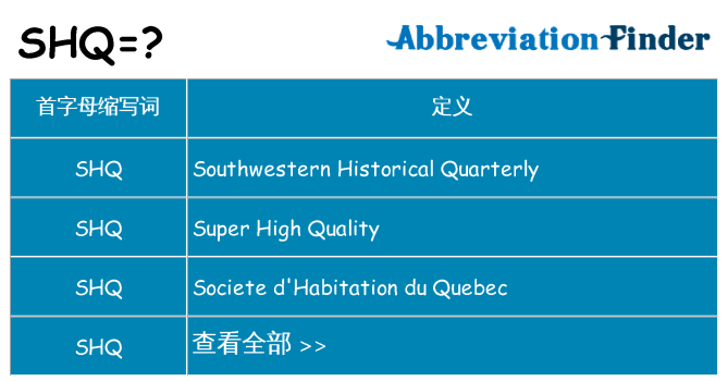 shq 代表什么
