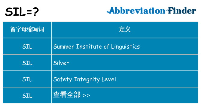 sil 代表什么