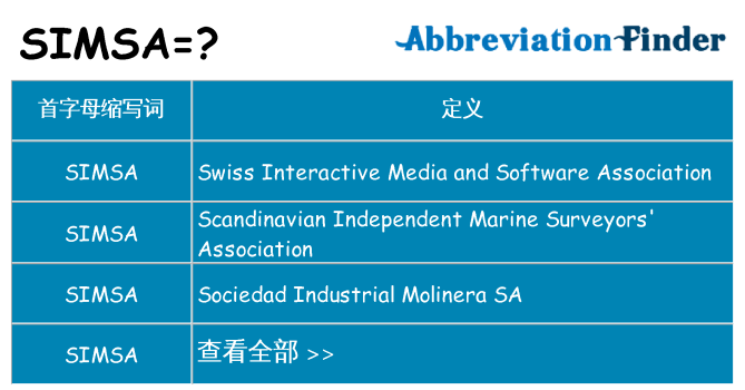 simsa 代表什么