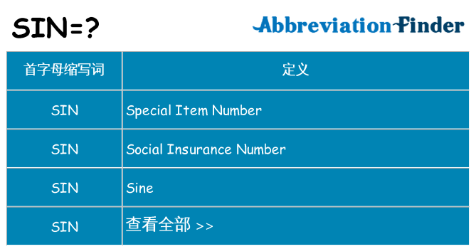 sin 代表什么