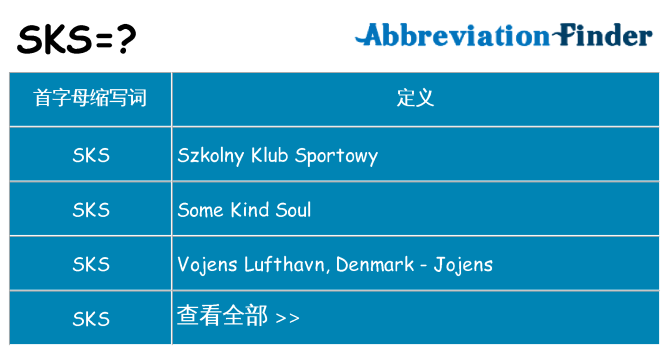 sks 代表什么
