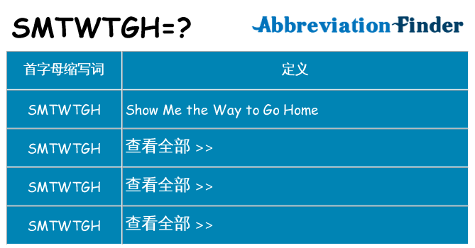 smtwtgh 代表什么