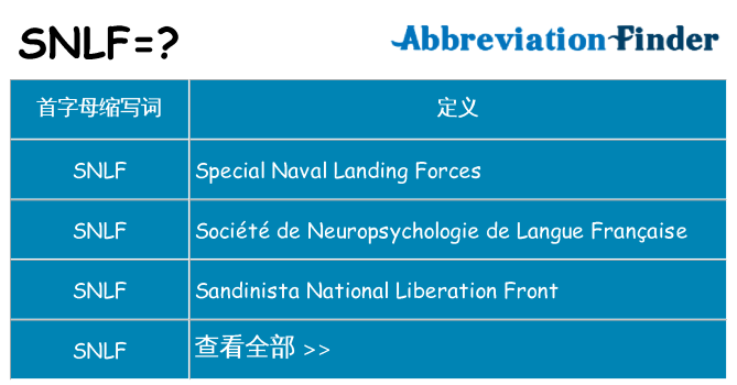 snlf 代表什么