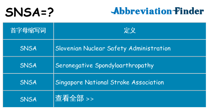 snsa 代表什么