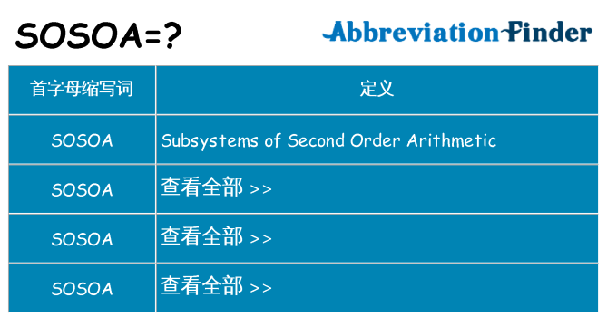 sosoa 代表什么