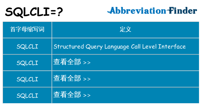 sqlcli 代表什么