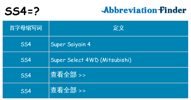 ss4 代表什么