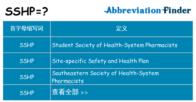 sshp 代表什么
