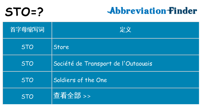 sto 代表什么