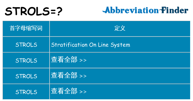 strols 代表什么