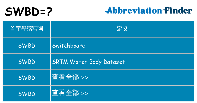swbd 代表什么