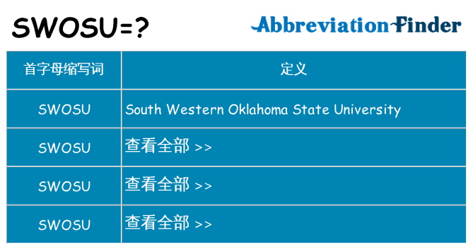 swosu 代表什么