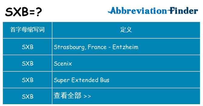 sxb 代表什么