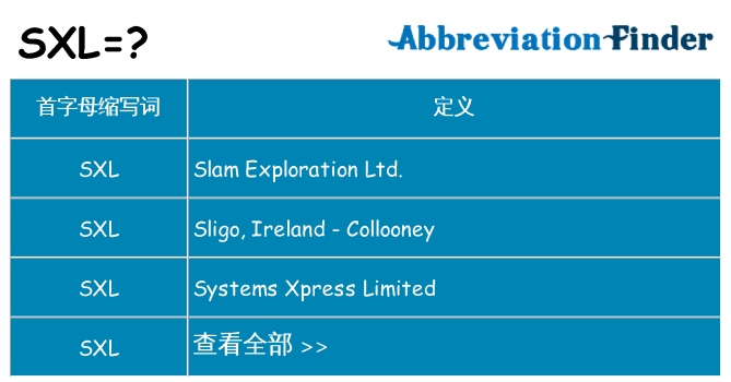 sxl 代表什么