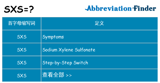 sxs 代表什么