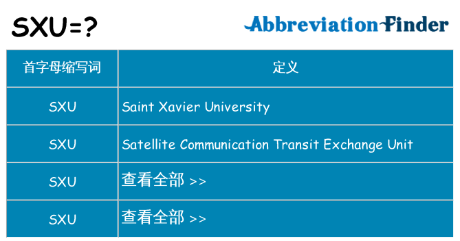 sxu 代表什么