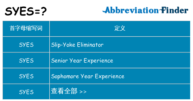 syes 代表什么