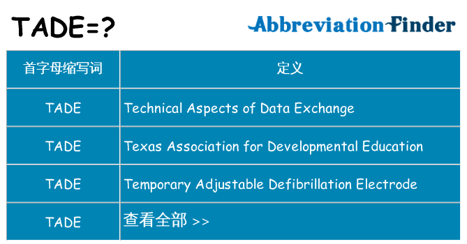 tade 代表什么
