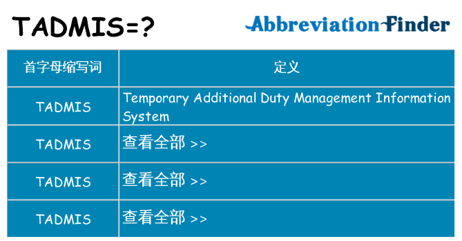 tadmis 代表什么