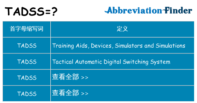 tadss 代表什么