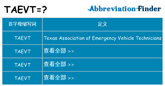 taevt 代表什么
