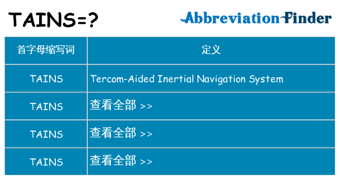 tains 代表什么