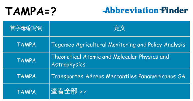 tampa 代表什么