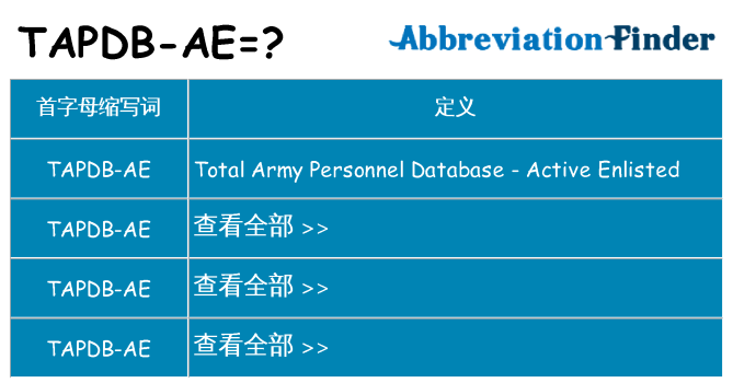 tapdb-ae 代表什么