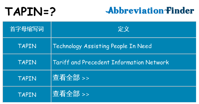 tapin 代表什么
