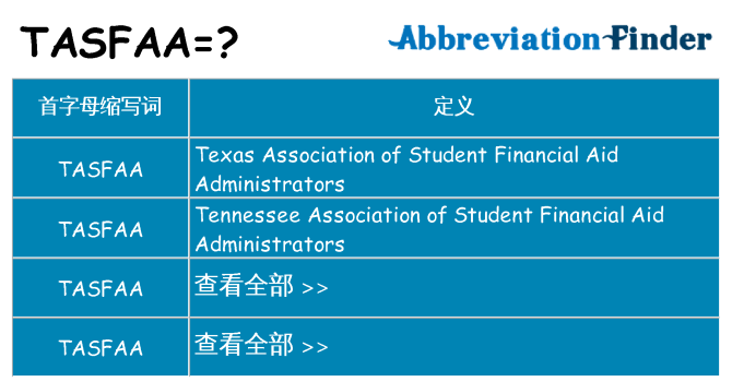 tasfaa 代表什么