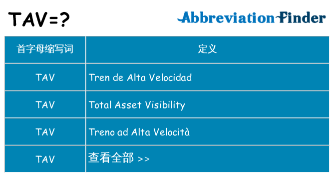 tav 代表什么