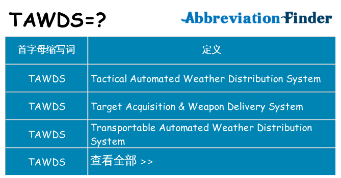 tawds 代表什么