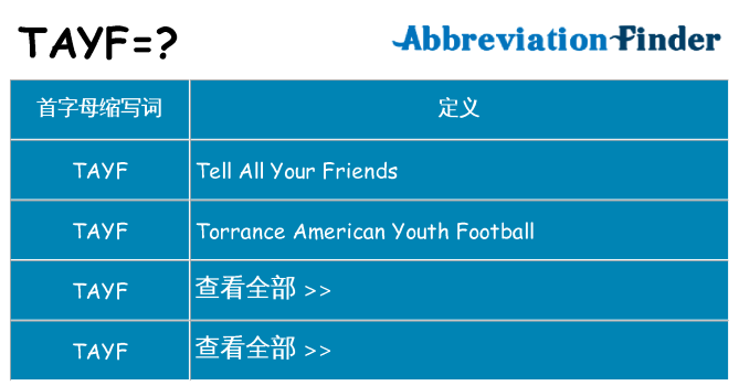 tayf 代表什么