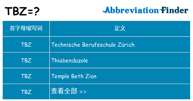 tbz 代表什么