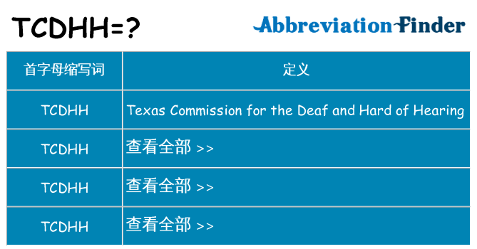 tcdhh 代表什么