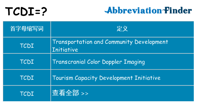 tcdi 代表什么
