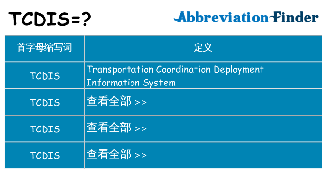 tcdis 代表什么