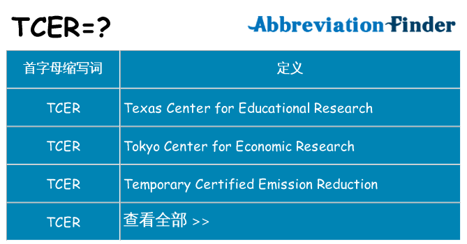 tcer 代表什么
