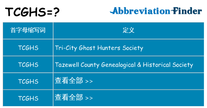 tcghs 代表什么