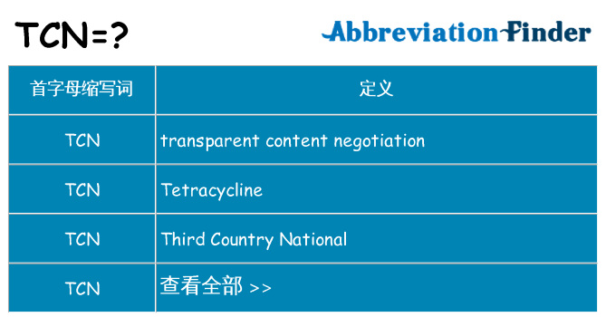 tcn 代表什么