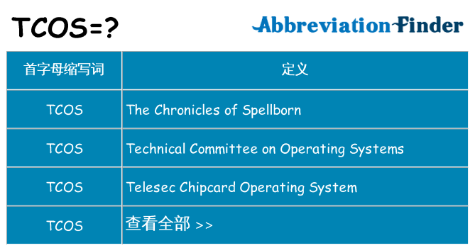 tcos 代表什么