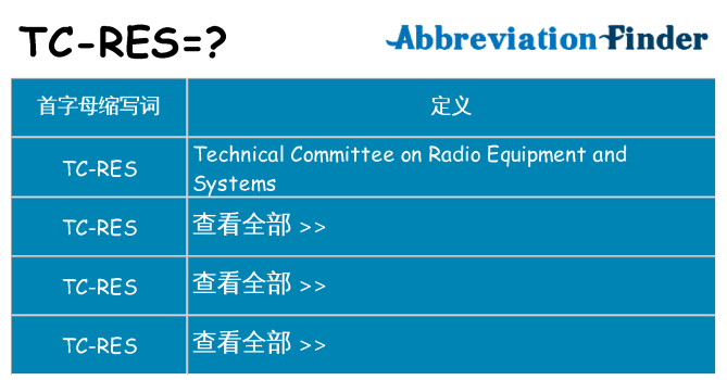 tc-res 代表什么