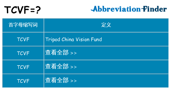 tcvf 代表什么