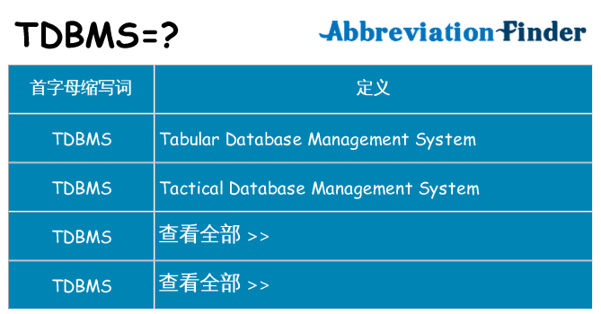 tdbms 代表什么