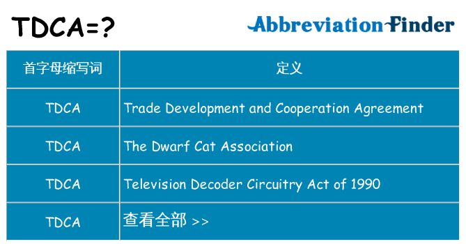tdca 代表什么