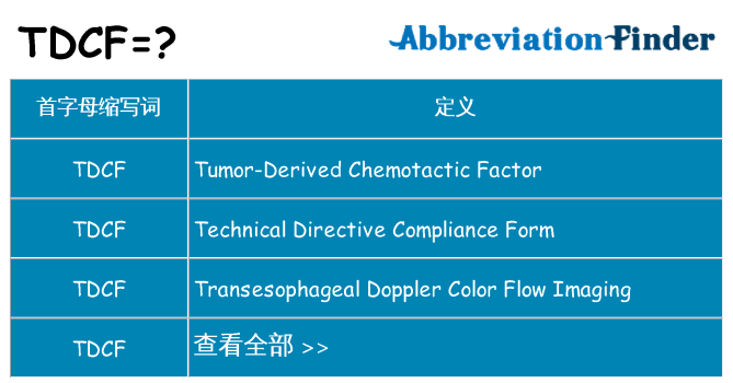 tdcf 代表什么