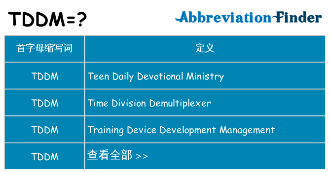 tddm 代表什么